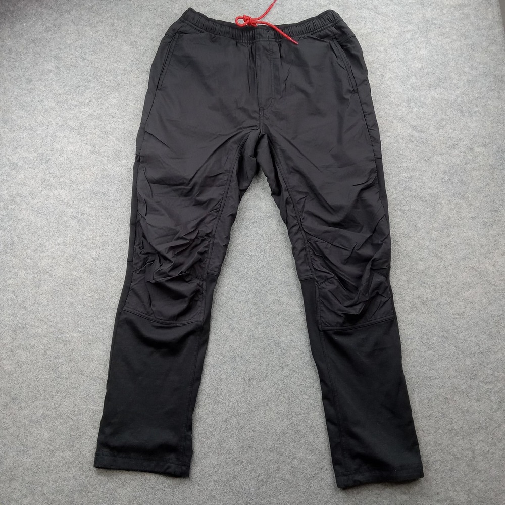 Topo Designs Track Pants Mens Medium Black Joggers Elastic Waist Zip Pockets